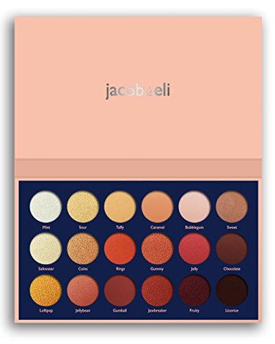 Product Cover 18 Super Pigmented - Top Influencer Professional Eyeshadow Palette all finishes, 5 Matte + 9 Shimmer + 4 Duochrome - Buttery Soft, Creamy Texture, Blendable, (Candy Peaches)