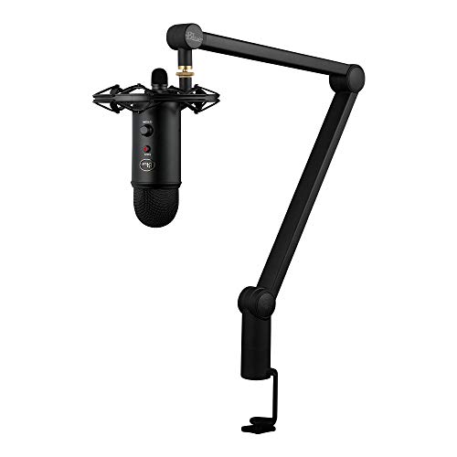 Product Cover Blue Yeticaster Professional Broadcast Bundle with Yeti USB Microphone, Radius III Shockmount, and Compass Boom Arm - BLACKOUT