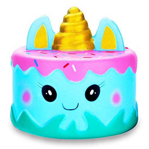 Product Cover R.HORSE Jumbo Squishy Kawaii Cute Unicorn Mousse Cream Scented Squishies Slow Rising Kids Toys Doll Stress Relief Toy Hop Props, Decorative Props Large (Narwhal Cake)