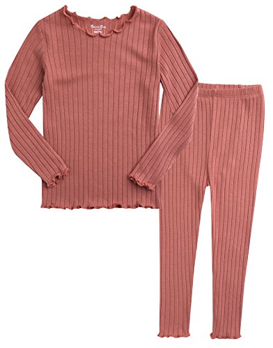 Product Cover VAENAIT BABY Kids Girls Long Sleeve Modal Sleepwear Pajamas 2pcs Set Shirring Pink S