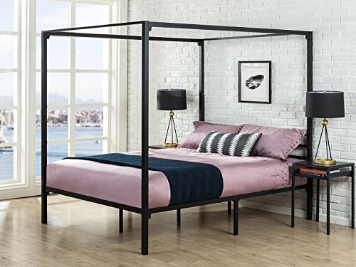 Product Cover Zinus Patricia Metal Framed Canopy Four Poster Platform Bed Frame / Strong Steel Mattress Support / No Box Spring Needed, Full