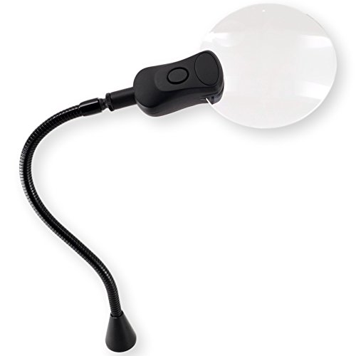 Product Cover QuadHands LED 3X Magnifier with Rare Earth Magnetic Base - Mounts to Any Ferrous Metal Surface - Flexible Gooseneck Can Be Positioned to Hold The Magnifier Where You Want Hands Free
