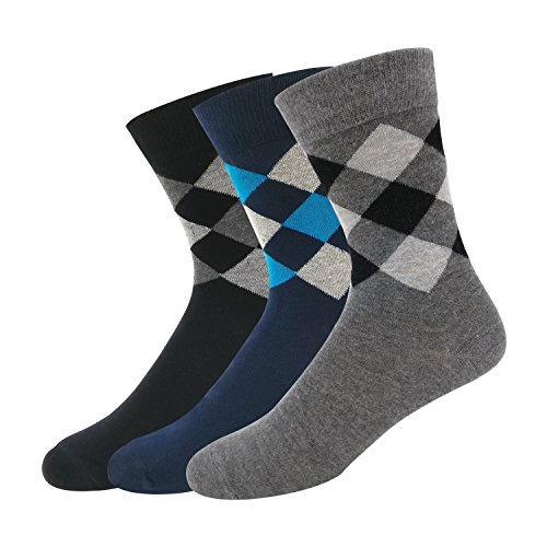 Product Cover NAVYSPORT Men's Business Formal Argyle Cotton Socks (Multicolour) - Pack of 3