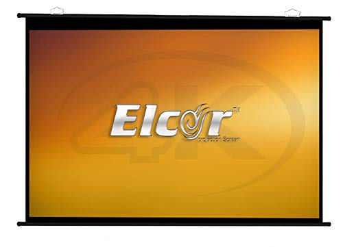 Product Cover ELCOR Map Type Projector Screen,4:03 Aspect Ratio, 4ft.Height x 6ft.Width, 84 Inch Diagonal in Ultra HD,3D,4K Technology.