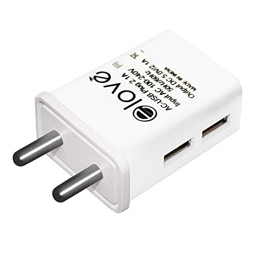 Product Cover Elove® Dual Port USB Charger Adapter with 2.1 Amp Power Supply for All Android and IOS Devices ( Data Cable Not Included ) - White