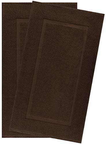 Product Cover 900 GSM Machine Washable 20x34 Inches 2-Pack Banded Bath Mats, Luxury Hotel and Spa Quality, 100% Ring Spun Genuine Cotton, Maximum Softness and Absorbency by United Home Textile, Chocolate Brown