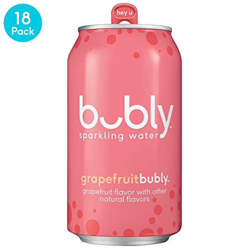 Product Cover bubly Sparkling Water, Grapefruit, 12 fluid ounces cans,  (18 Pack)