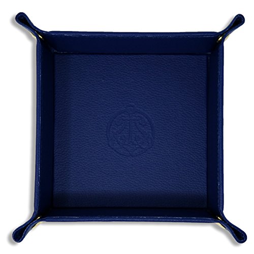 Product Cover SIVEL + SHARP Vegan Leather Valet Tray - Embossed Catchall Tray with Brass Snaps (Royal)