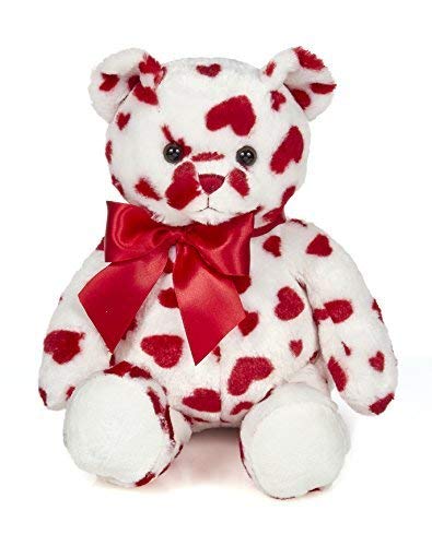 Product Cover Bearington Lil' Cutie White Valentines Plush Stuffed Animal Teddy Bear with Hearts, 14 inches