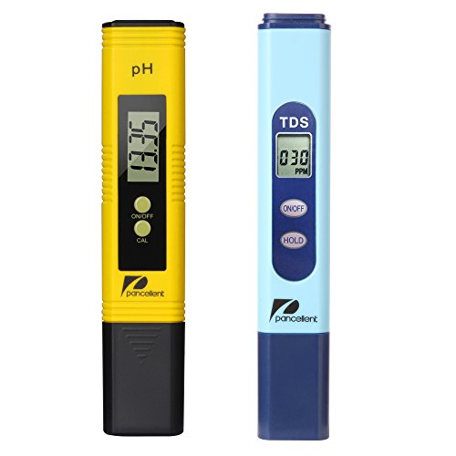 Product Cover Pancellent Water Quality Test Meter TDS PH 2 in 1 Set 0-9990 PPM Measurement Range 1 PPM Resolution 2% Readout Accuracy (Yellow)