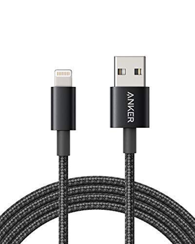 Product Cover Anker 3.3ft Premium Double-Braided Nylon Lightning Cable, Apple MFi Certified for iPhone Chargers, iPhone X/8/8 Plus/7/7 Plus/6/6 Plus/5s, iPad Pro Air 2, and More(Black)