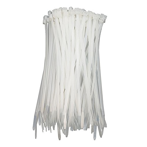 Product Cover HS White Cable Ties 10 Inch Zip Ties 50 Lbs (100 Pack) Medium Clear Zip Ties for Office Home Outdoor Cable Management