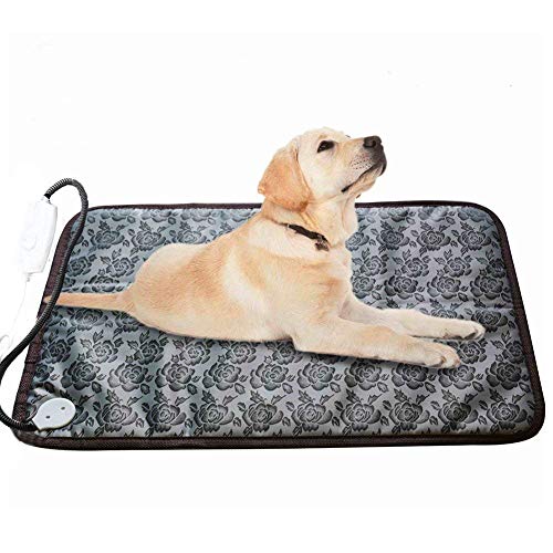 Product Cover RIOGOO Pet Heating Pad Large, Dog Cat Electric Heating Pad Indoor Waterproof Adjustable Warming Mat with Chew Resistant Steel Cord (28 x17.7 in)