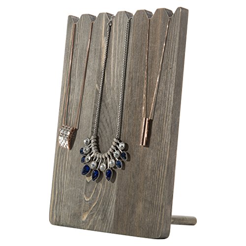 Product Cover MyGift Barnwood Gray Adjustable-Length Necklace Holder, Jewelry Display Stand