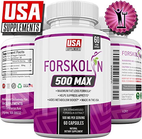 Product Cover Pure Forskolin Extract for Weight Loss & Appetite Suppression | Diet pills that work fast for women & Men | Hunger Suppressant, Metabolism Booster, Carb Blocker & Belly Fat Burner | Coleus Forskohlii