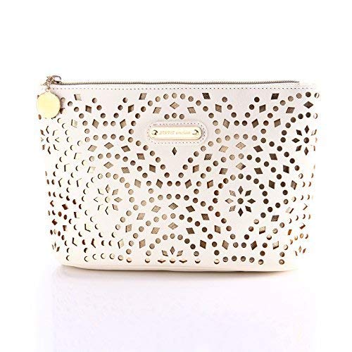 Product Cover Makeup Bag, Wuhua Gold Pattern Cosmetic Bag with Zipper, Toiletry/Travel Bag for Brushes Jewelry Accessories Collection, Single Layer Storage Bag for Women