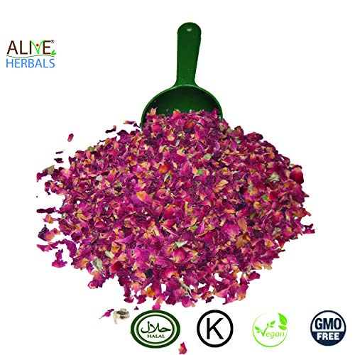 Product Cover Alive Herbal Dried Red Rose Buds and Petals~ Premium Quality of Dried Rose Buds, Koshar, Vegan, Non GMO Also Halal (4 oz.High Quality Dried Rose Buds and Petals)