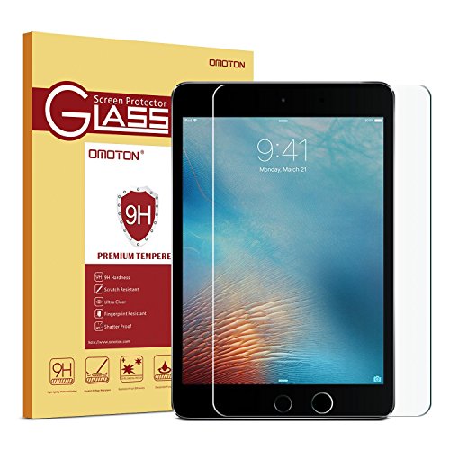 Product Cover Omoton Ultra Clear 9H Hardness Tempered-Glass Screen Protector iPad 2018 & 2017 9.7 inch/iPad Pro 9.7 inch/iPad Air 2 / iPad Air