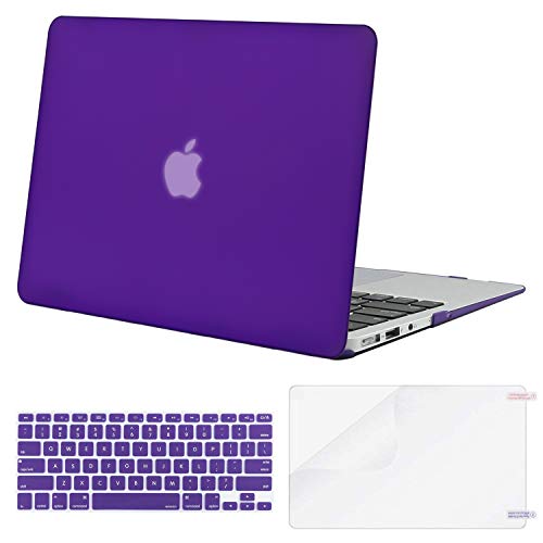Product Cover MOSISO Plastic Hard Shell Case & Keyboard Cover & Screen Protector Only Compatible with MacBook Air 13 inch (Models: A1369 & A1466, Older Version 2010-2017 Release), Ultra Violet