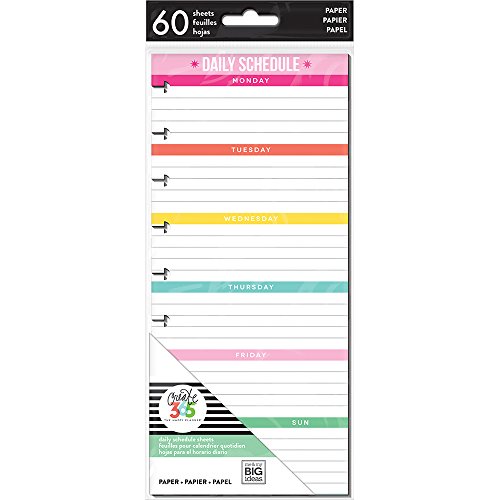 Product Cover The Happy Planner Daily Planning Half Sheets - 60 Pre-Punched Double-Sided Pages - Daily Schedule & Checklist Layouts - Organize, Prioritize, Make Lists, Take Notes - Classic Size