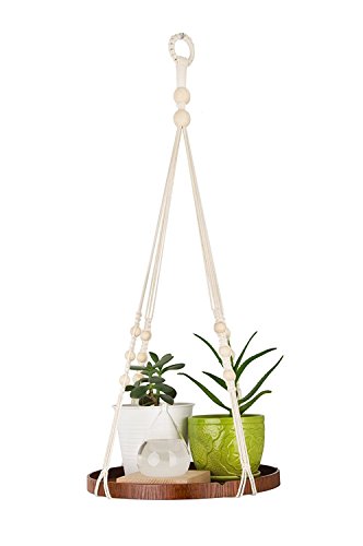 Product Cover TIMEYARD Macrame Plant Hanger - Indoor Hanging Planter Shelf - Decorative Flower Pot Holder - Boho Bohemian Home Decor, in Box, for Succulents, Cacti, Herbs, Small Plants