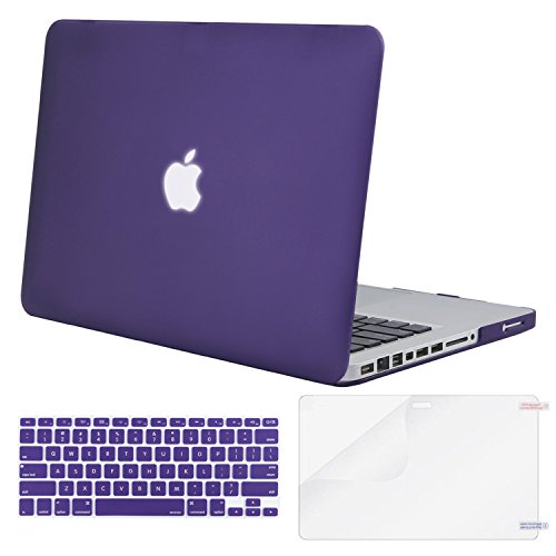 Product Cover MOSISO Plastic Hard Shell Case & Keyboard Cover & Screen Protector Only Compatible with Old Version MacBook Pro 13 Inch (A1278, with CD-ROM), Release Early 2012/2011/2010/2009/2008, Ultra Violet