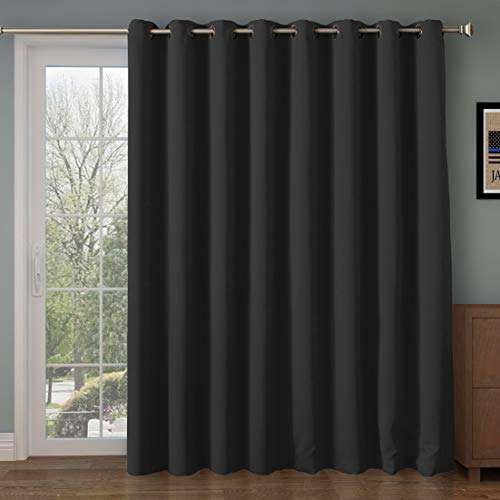 Product Cover Rose Home Fashion RHF Room Divider Curtain Panel, Blackout&Thermal Curtains 108 inches Long,Extra Long and Wider Thermal Insulated Panel(100 by 108 Inches(8.5'x9')-Black)