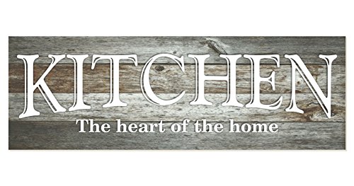 Product Cover Kitchen The Heart of The Home Rustic Wood Wall Sign 6x18 (Gray)