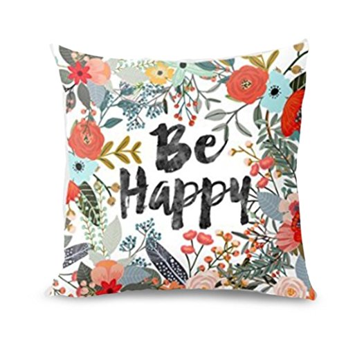 Product Cover Jushye Lovers Pillow Case,Valentine's Day Be Happy Surrounded with Flowers and Plants Personalized Sofa Pillow Cover
