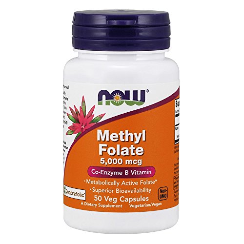 Product Cover Now Supplements, Methyl Folate 5000 mcg, Superior Bioavailability, 50 Veg Capsules