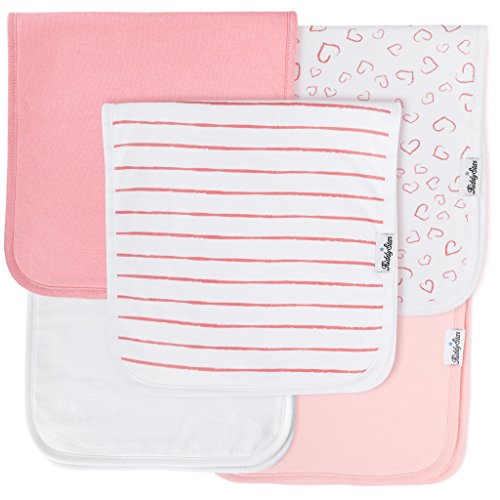 Product Cover KiddyStar 5-Pack Baby Burp Cloths, Organic Cotton, Large 21