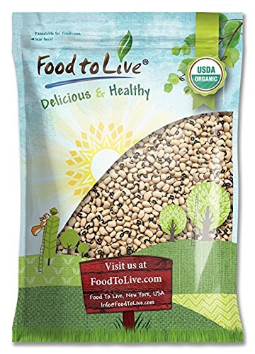 Product Cover Organic Black-Eyed Peas, 15 Pounds - Raw Dried Cow Peas, Non-GMO, Kosher, Bulk Beans, Product of the USA