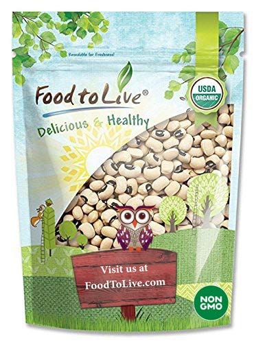 Product Cover Organic Black-Eyed Peas, 3 Pounds - Raw Dried Cow Peas, Non-GMO, Kosher, Bulk Beans, Product of the USA