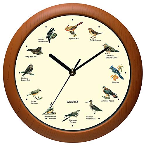 Product Cover Benail Singing Bird Wall Clock 12 Inch with New Design of the Bird Names and Songs