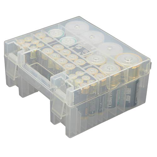 Product Cover Whizzotech Battery Organizer Storage Case for AA AAA C D 9V Battery Holder Box