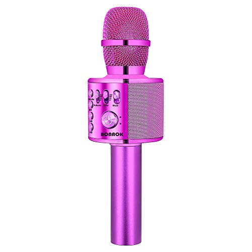 Product Cover BONAOK Wireless Bluetooth Karaoke Microphone,3-in-1 Portable Handheld karaoke Mic Speaker Machine Christmas Birthday Home Party for Android/iPhone/PC or All Smartphone(Q37 Purple)