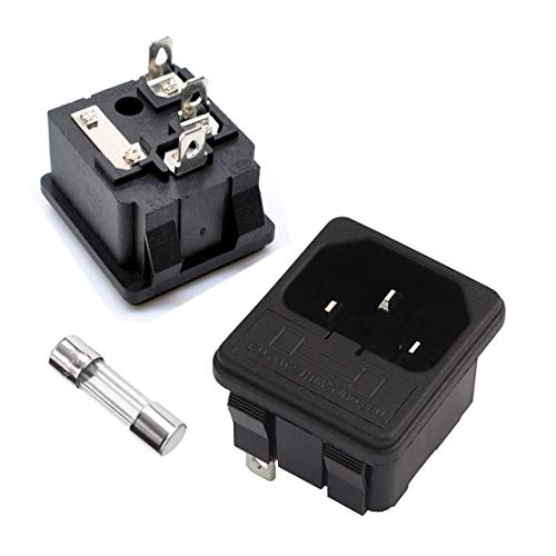 Product Cover Oiyagai 5pcs AC250V/10A IEC320 C14 Male 3 Terminals Power Inlet Socket with Fuse Holder