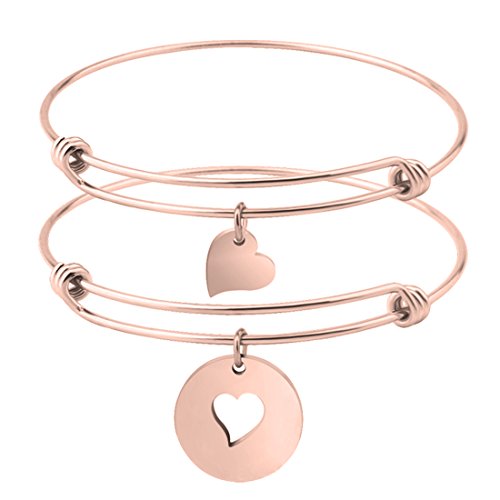 Product Cover Zuo Bao Mother and Daughters Necklace Set- Mom and Daughter Jewelry- Gift for Mom (Rose Gold-1 Daughter Bracelet)