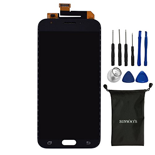 Product Cover Sunways Compleat Display Touch Digitizer Screen Glass Replacement for Samsung Galaxy Galaxy J3 Emerge J3 Eclipse J3 Prime J327P J327V J327T J327A (Black)[Not Including Camera]