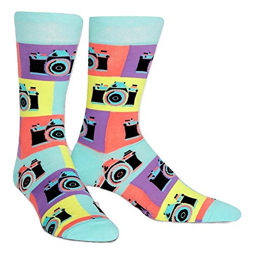 Product Cover Sock It To Me Men's Say Cheese Retro Camera Photographer Crew Socks