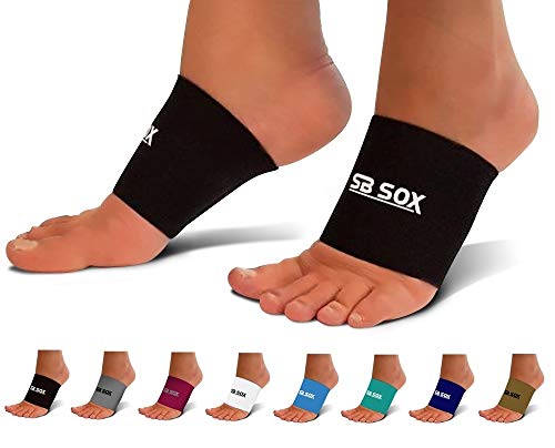Product Cover SB SOX Compression Arch Sleeves for Men & Women - Perfect Option to Our Plantar Fasciitis Socks - for Plantar Fasciitis Pain Relief and Treatment for Everyday Use with Arch Support (Black, XL)