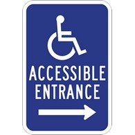 Product Cover STOPSignsAndMore - Wheelchair Accessible Entrance Guide Signs - Right Arrow - 12x18