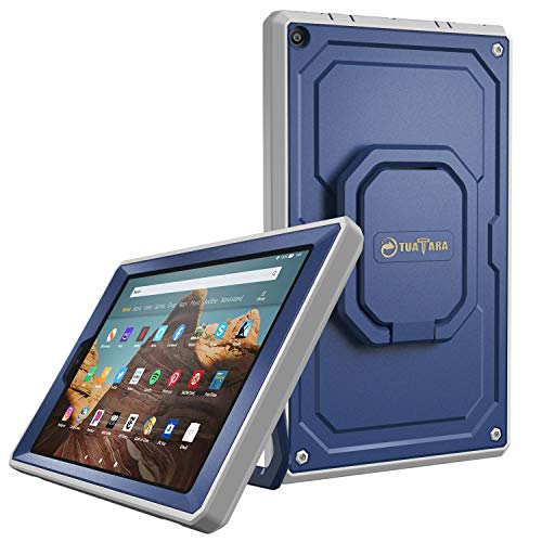 Product Cover Fintie Case for All-New Amazon Fire HD 10 (7th and 9th Generations, 2017 and 2019 Releases) - [Tuatara Magic Ring] 360 Rotating Multi-Functional Grip Carry Cover w/Built-in Screen Protector, Navy