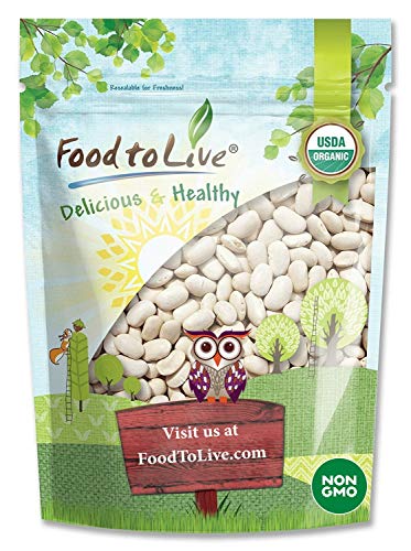 Product Cover Organic Cannellini Beans, 1 Pound - Raw, Dried, Non-GMO, Kosher, White Kidney Beans in Bulk, Product of the USA