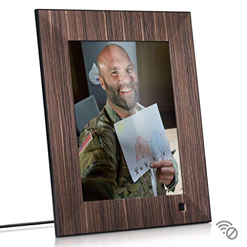 Product Cover NIX Lux 8 Inch Digital Photo Frame Wood - IPS Display, Auto-Rotate, Motion Sensor, Remote Control - Mix Photos and Videos in The Same Slideshow