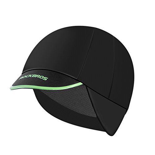 Product Cover RockBros Men's Cycling Cap Breathable Earflap Sun Proof Helmet Liner Hat (Earflap Black Green)
