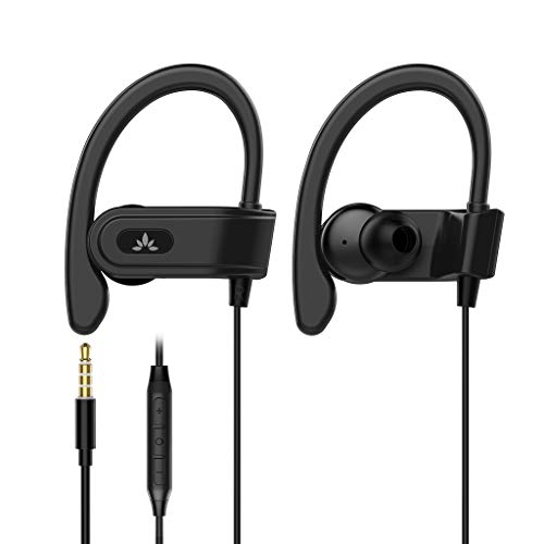 Product Cover Avantree E171 Sports Earbuds Wired with Microphone, Sweatproof Wrap Around Earphones with Over Ear Hook, in Ear Running Headphones for Workout Exercise Gym Compatible with iPhone, Cell Phones