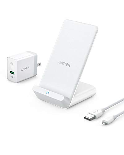 Product Cover Anker Wireless Charger, PowerWave 7.5 Stand with Internal Cooling Fan, 7.5W for iPhone 11, 11 Pro, 11 Pro Max, Xs Max, XR, XS, X, 8, 8 Plus, 10W for Galaxy S10 S9, Note 10 (with Quick Charge Adapter)