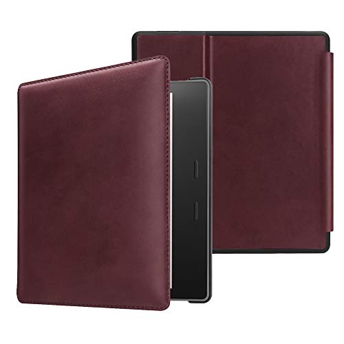 Product Cover CaseBot Genuine Leather Case for Kindle Oasis (10th and 9th Gen, 2019 and 2017 Release) - Slim Fit Protective Cover, Burgundy