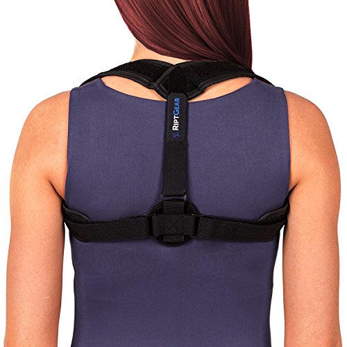 Product Cover Posture Corrector for Women and Men Under Clothes by RiptGear - Adjustable Shoulder and Back Posture Corrector Brace with Clavicle Support, Shoulder Alignment, Upper Back Brace